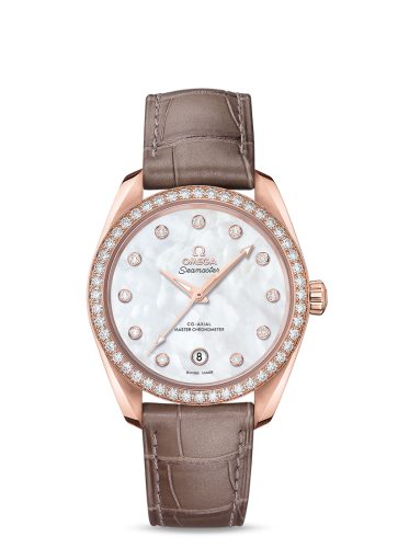 Omega Seamaster Aqua Terra 150M Master Chronometer 38 Sedna Gold / Diamond / MOP / Alligator
